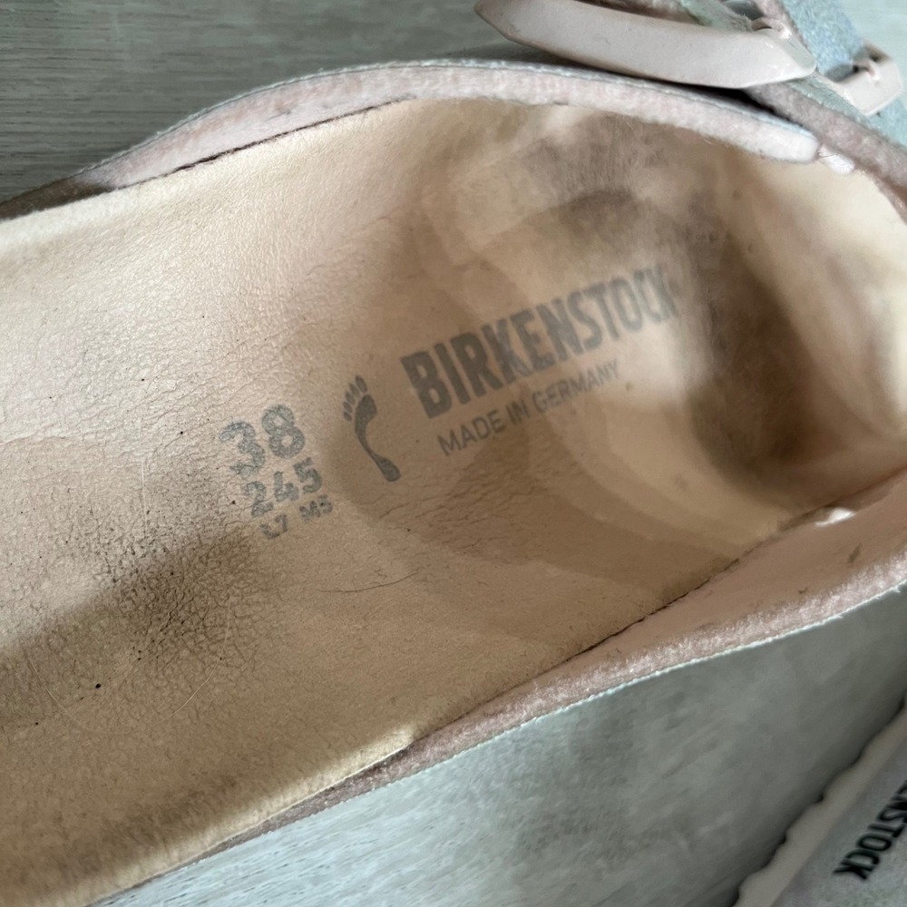 Birkenstock Arizona Iridescent Sandals Shoes Microfiber Vegan Support Comfort 38 - Picture 9 of 10